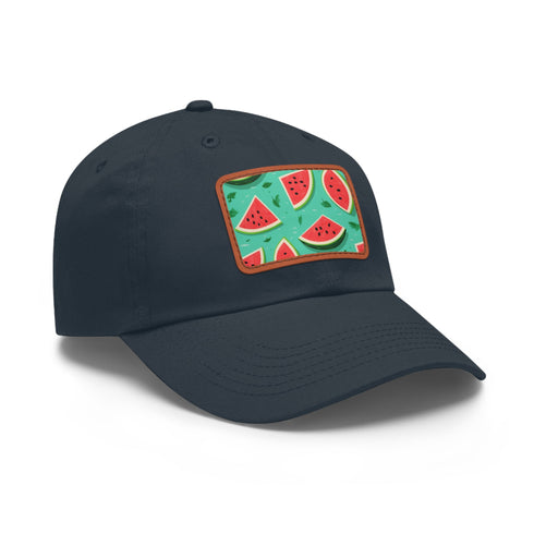 Watermelon Hawaiian cap in white with charming light brown patch.