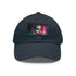 Neon watercolor charm baseball cap with white light brown patch.