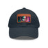 Neon watercolor baseball cap with light brown patch, rectangle shape.