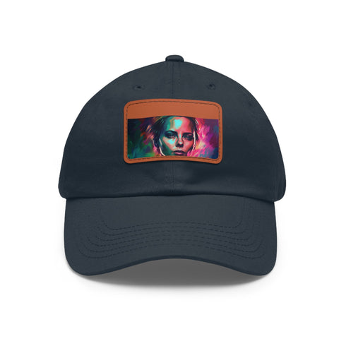 Neon watercolor charm baseball cap, Charlize Theron edition, white/light brown.