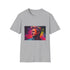 Vibrant charcoal T-shirt with watercolor chef graphics cotton crew neck