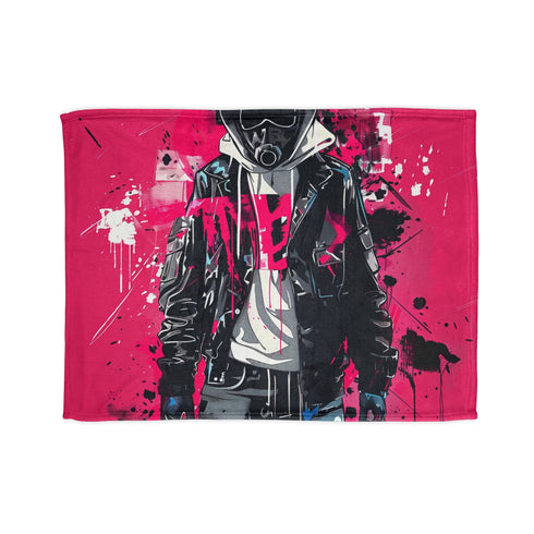 Urban Typography Art Blanket: Streetwise Cool Typography Design in Sublimation.