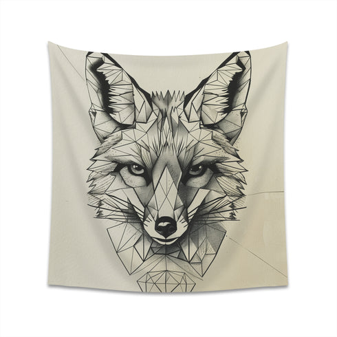 Angular Fox Geometric Tapestry 34x40 Inches - High-Quality Modern Design