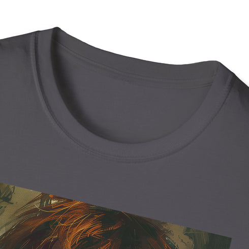 Vibrant charcoal cotton T-shirt with Ron Weasley portrait for summer wear