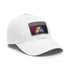 Neon hamster design cotton hat in white with light brown patch.