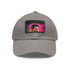 Neon watercolor baseball cap with white/light brown rectangle patch.