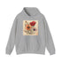 Nature-inspired navy floral hoodie for men and women, size small.