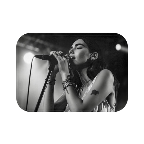 Dua Lipa Stage Presence Bath Mat - High-energy concert vibes for your bathroom.