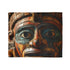 Ancient Mask Radiating Cosmic Energy Plush Fleece Throw Blanket