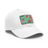 Watermelon print Hawaiian cap in white with light brown patch.