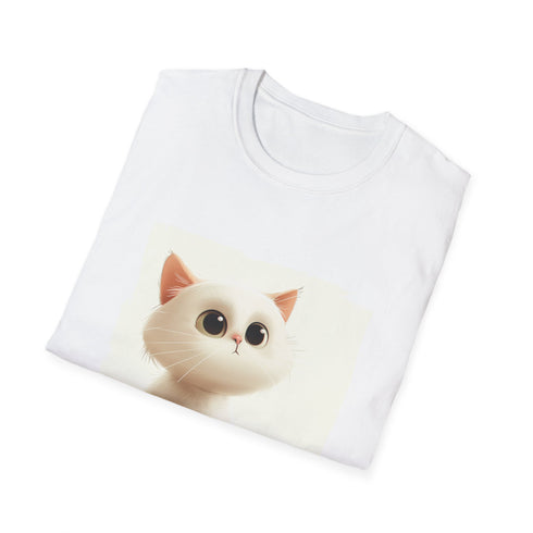 Purrfectly Adorable Cute Cartoon Cat T-Shirt in Charcoal, size S