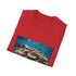 Colorful coral reef t-shirt inspired by ocean's beauty in charcoal.