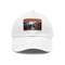 White cotton baseball cap with Angel Falls patch for adventurers.