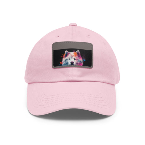 Fluffy Pup Paradise Baseball Cap in White with Light Brown Patch
