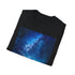 Charcoal crew neck T-shirt with vibrant Milky Way painting design