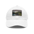 White cotton baseball cap with palm tree patch.