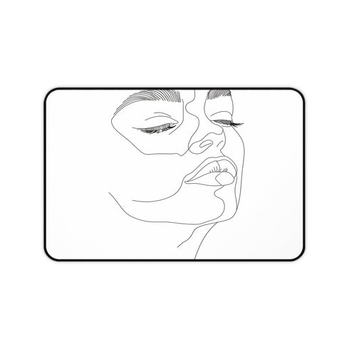 Sleek Minimalist Face Desk Mat for Stylish Workspaces with Line Art Design