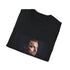 Charcoal crew neck cotton t-shirt featuring captivating Leonardo DiCaprio design