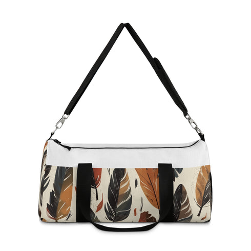 Boho Feather Duffel Bag, All Over Print, Small, Made in USA