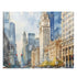 Chicago city skyline watercolor jigsaw puzzle featuring 120 colorful pieces.
