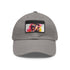Vibrant Hugh Jackman watercolor baseball hat with white/light brown rectangle patch.