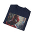 Vibrant charcoal T-shirt depicting agile Spider-Man on cotton crew neck