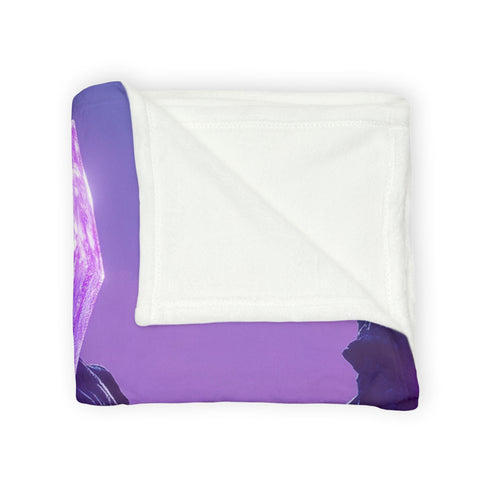 Neon Crystals Blooming in Wasteland Plush Fleece Throw Blanket