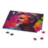 Colorful Gordon Ramsay neon watercolor puzzle with 120 pieces for fun challenges.