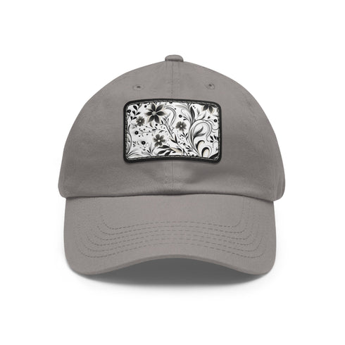 Monochrome Baseball Cap with Repeating Pattern - White Light Brown