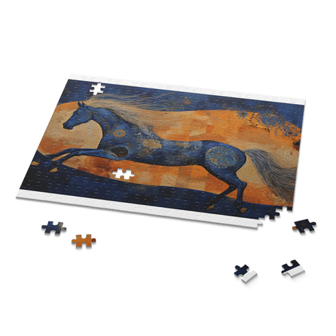 Abstract horse texture jigsaw puzzle for art and game enthusiasts.