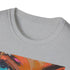 Charcoal crew neck cotton T-shirt featuring vibrant Barbie portrait design