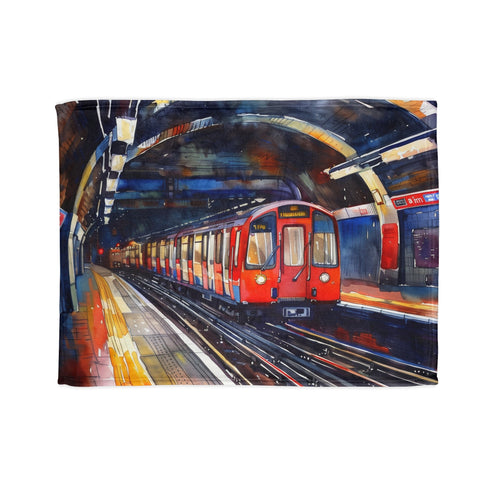 London watercolor blanket featuring iconic London Eye design. Sleep in style.