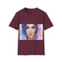 Charcoal crew neck t-shirt with watercolor Kim Kardashian design