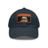 Neon watercolor Storm Trooper baseball hat in white with light brown patch.