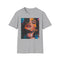 Charcoal cotton T-shirt with Kylie Jenner's vibrant portrait in bold colors