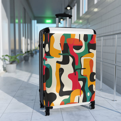 Abstract Adventure Suitcase Set in Small Size and Black Color