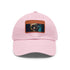 Neon Fusion Watercolor Baseball Cap in White with Light Brown Patch
