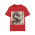 Japanese dragon graphic tee in charcoal, crew neck, unisex style.