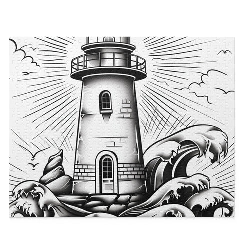 Coastal lighthouse jigsaw puzzle, 10"x8" with 120 pieces, relaxing entertainment
