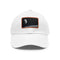 Earths Horizon Cap in White with Light Brown patch, Rectangle shape.