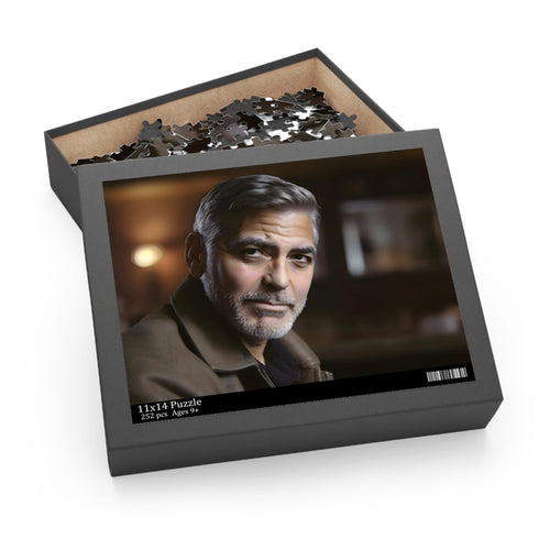 Challenging George Clooney jigsaw puzzle featuring Hollywood heartthrob image.