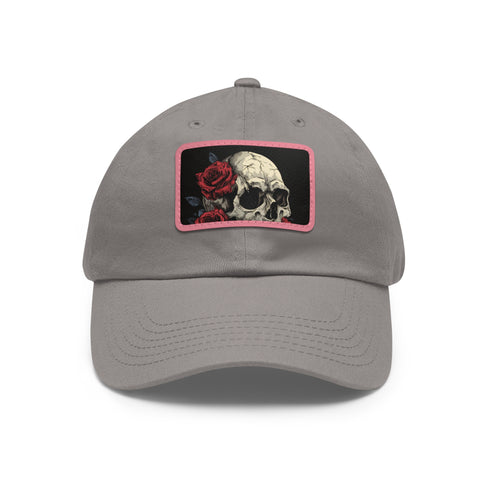 Gothic skull cap with detailed roses design in white/light brown.