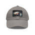Aussie Pride Baseball Cap in white with light brown patch and rectangle shape.