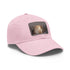 Winter forest baseball cap with white rectangle patch.