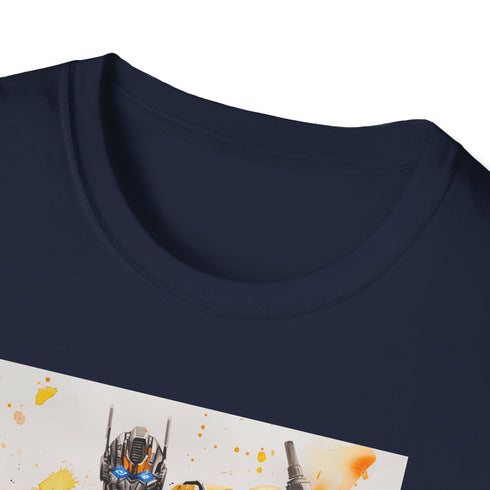 Charcoal cotton crew neck T-shirt with Bumblebee Transformers graphic