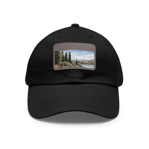 Kiwi Lake Adventure Baseball Cap in White with Light Brown Patch