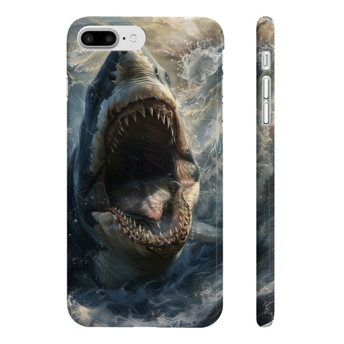 Ancient Apex Predator megalodon iPhone 7/8 Plus glossy phone case.