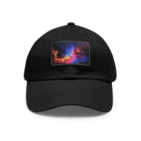 Galactic Glow Baseball Cap in White with Light Brown Patch