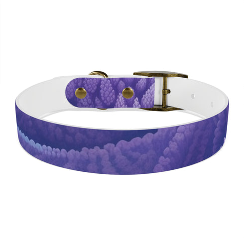 Lavender Fields Dog Collar: Stylish seamless M, Black Onyx.
