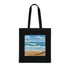 Catch a Wave Tote Bag in Black Cotton Surfboard Design